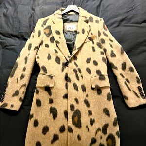 Zara man leopard print coat